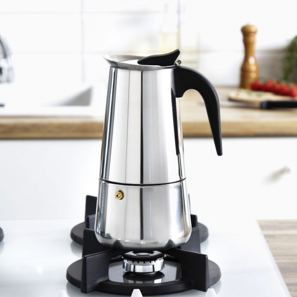 Kawiarka stalowa ciśnieniowa MODERNO - kafetiera na 4 filiżanki espresso