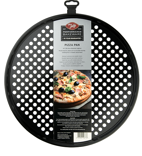 TALA Performance 35,5 cm czarna - blacha do pizzy perforowana ze stali węglowej