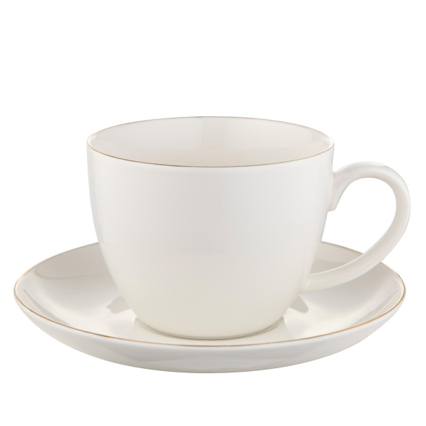 Filiżanka do kawy i herbaty porcelanowa ze spodkiem FLORINA BELLISSMA 400 ml