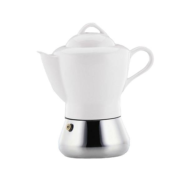 CILIO Nicole na 4 filiżanki espresso (4 tz) biała - kawiarka / kafetiera porcelanowa ciśnieniowa
