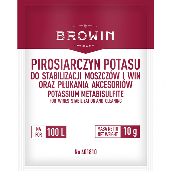 BROWIN Wine 10 g - pirosiarczyn potasu