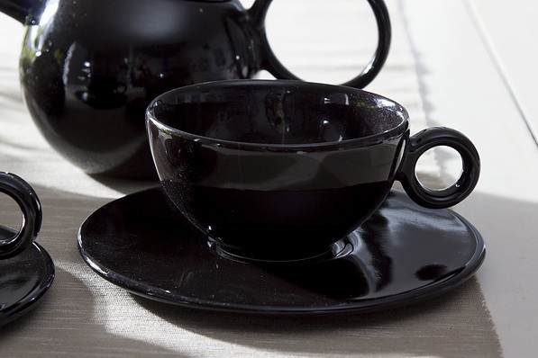 Serwis kawowy ceramiczny TWO PEOPLE BRĄZOWY dla 2 osób ( 6 el.)