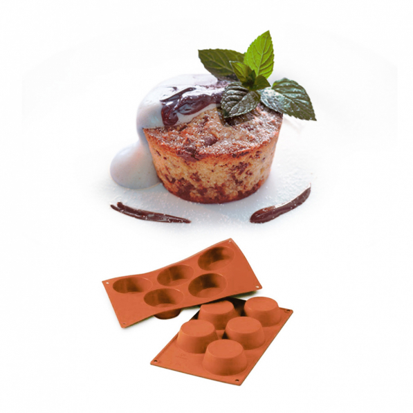 SILIKOMART Classic Muffin terakota - forma do pieczenia 5 muffinek i babeczek silikonowa