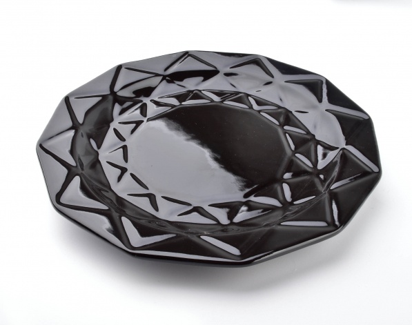 Talerz obiadowy płytki ceramiczny AFFEK DESIGN ADEL CZARNY 24 cm