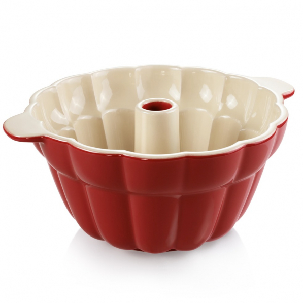 TESCOMA Delicia 22,5 cm czerwona - forma do babki z tuleją ceramiczna
