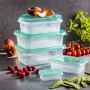 BRANQ Ori 5 szt. zielone - zestaw pojemników na żywność plastikowych