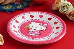 Talerze jednorazowe dla dzieci Hello Kitty