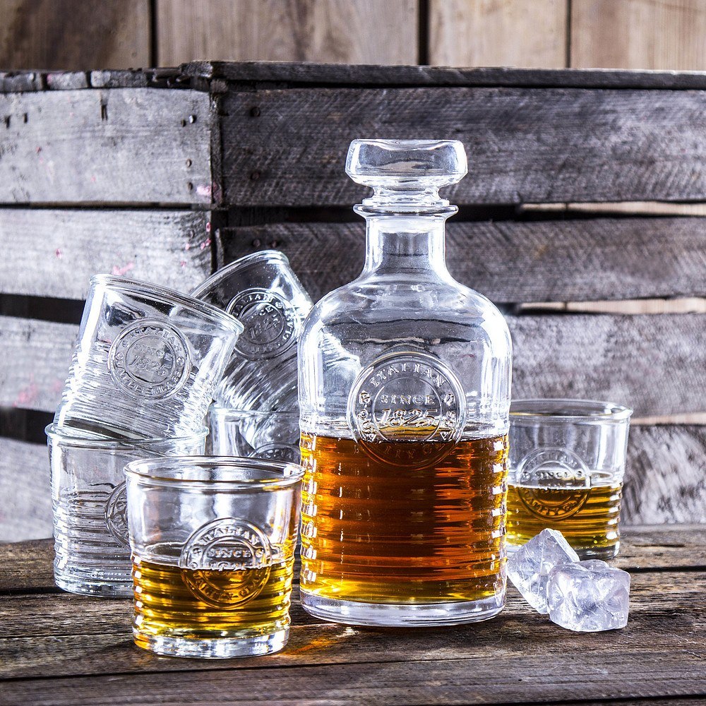 Karafka do whisky szklana ze szklankami Rocci