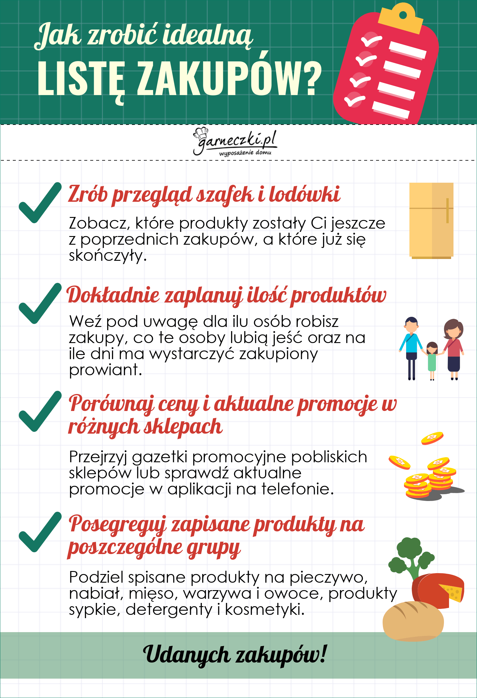 Jak zrobić idealną listę zakupów? Infografika