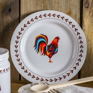 Talerz obiadowu płutki ceramiczny Dumny Kogucik