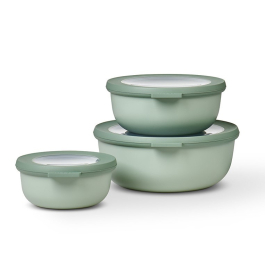 MEPAL Cirqula Nordic Jade 3 szt. - miski kuchenne plastikowe z pokrywkami
