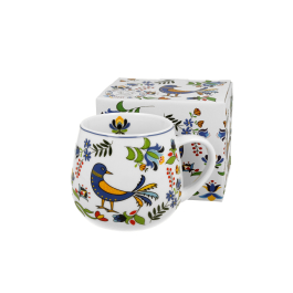 Kubek porcelanowy baryłka DUO ETNO PTASZEK KASZUBSKI 430 ml