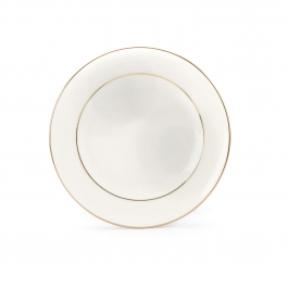 Talerz deserowy porcelanowy MARIAPAULA ECRU ZŁOTA LINIA 17 cm