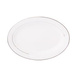 AMBITION Aura Silver 35,5 x 25 cm - półmisek porcelanowy