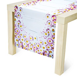 Bieżnik na stół plamoodporny poliestrowy JEDEKA MILANO DAISY BIAŁY 40 x 140 cm