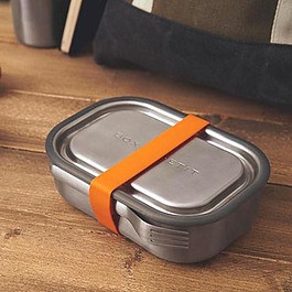 BLACK BLUM Box Appetit 3w1 steel pomarańczowy - lunch box stalowy dwukomorowy z widelcem