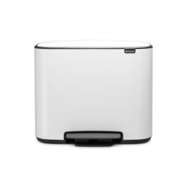 BRABANTIA Bo 3 x 11 l biały - kosz do segregacji śmieci ze stali nierdzewnej trzykomorowy z pedałem
