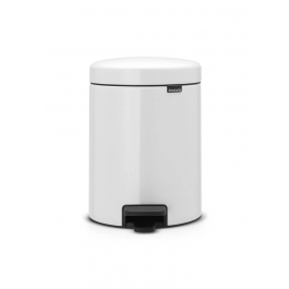 BRABANTIA Newicon biały 5 l (112065) - kosz na śmieci do łazienki z pedałem ze stali nierdzewnej