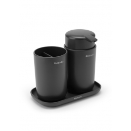 BRABANTIA ReNew 3 el. czarny - zestaw łazienkowy plastikowy 