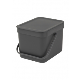 BRABANTIA Sort&Go 6 l ciemnoszary - kompostownik kuchenny / kosz do segregacji śmieci BIO plastikowy