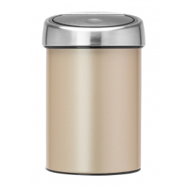 BRABANTIA Touch Bin 3 l ciemnobeżowy - kosz na śmieci ze stali nierdzewnej z pokrywką
