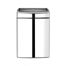 BRABANTIA Touch Bin 10 l srebrny - kosz łazienkowy podwieszany ze stali nierdzewnej