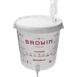 BROWIN Wine Overprint 30 l - pojemnik fermentacyjny z pokrywką, kranem i rurką