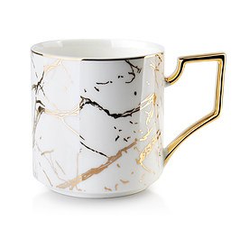 Kubek porcelanowy AFFEK DESIGN CRISTIE GOLD BIAŁO-ZŁOTY 330ml