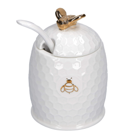 LA PORCELLANA BIANCA Aperegina Oro 200 ml - cukiernica z łyżeczką porcelanowa