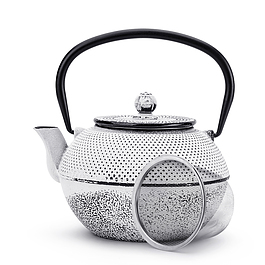 Czajnik żeliwny z zaparzaczem TEA DUŻY BIAŁY 1,2 l