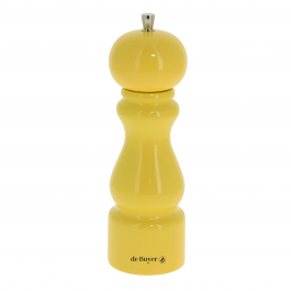 DE BUYER Rumba 20 cm żółty - młynek do pieprzu drewniany ręczny