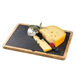 CILIO Formaggio Wooden 33 x 23 cm grafitowa - deska do serwowania serów i przekąsek kamienna