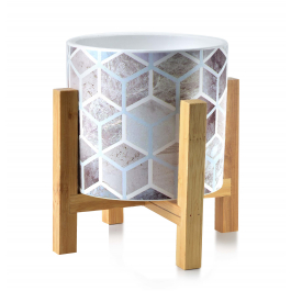 Doniczka / Osłonka na kwiaty ceramiczna na stojaku MONDEX AVA 12,5 cm
