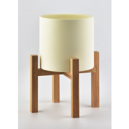 Doniczka / Osłonka na kwiaty ceramiczna na stojaku MONDEX AVA ECRU 12,5 cm