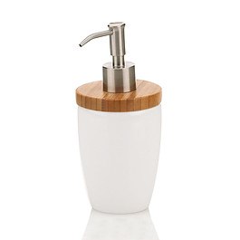 Dozownik do mydła w płynie lub płynu do mycia naczyń ceramiczny KELA NATURA BIAŁY
