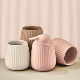 Dozownik do mydła w płynie lub płynu do mycia naczyń ceramiczny KLEINE WOLKE GROOVE