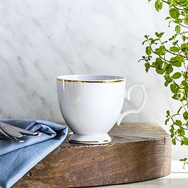 Filiżanka do kawy i herbaty porcelanowa MARIAPAULA ZŁOTA LINIA 200 ml