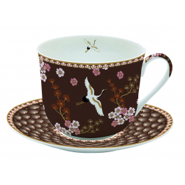 Filiżanka do kawy i herbaty porcelanowa ze spodkiem EASY LIFE ATMOSPHERE 400 ml