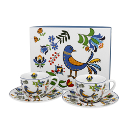 Filiżanki do espresso porcelanowe DUO ETNO PTASZEK KASZUBSKI 90 ml 2 szt.