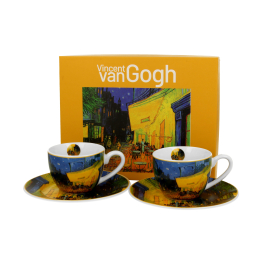 Filiżanki do espresso porcelanowe ze spodkami DUO ART GALLERY STARRY NIGHT BY V. VAN GOGH 110 ml 2 szt.