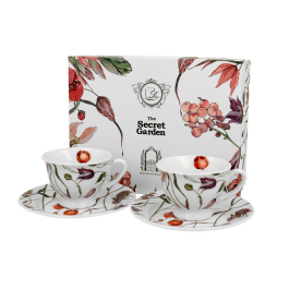 Filiżanki do espresso porcelanowe ze spodkami DUO THE SECRET GARDEN FLOWER MEADOW 100 ml 2 szt.