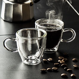 VIALLI DESIGN Amo 50 ml 2 szt. - filiżanki do espresso termiczne z podwójnymi ściankami szklane