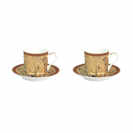 Filiżanki do espresso porcelanowe ze spodkami EASY LIFE KLIMT 75 ml 2 szt.