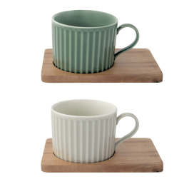 Filiżanki do kawy i herbaty porcelanowe ze spodkami EASY LIFE TAKE A BREAK 250 ml 2 szt.