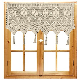 Firana do kuchni bawełniana JEDEKA 559 SZYDEŁKOWA BEŻOWA 60 x 150 cm