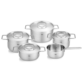 FISSLER Pure Collection - zestaw 5 garnków z pokrywkami ze stali nierdzewnej