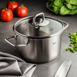 FISSLER Viseo 3,6 l - garnek ze stali nierdzewnej ze szklaną pokrywką