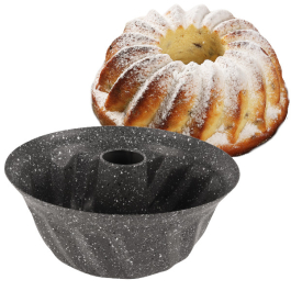Forma do babki z tuleją metalowa GRANDE SZARA 24,5 cm
