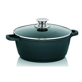 Garnek aluminiowy z powłoką teflonową z pokrywką KELA KERROS CZARNY 3,2 l