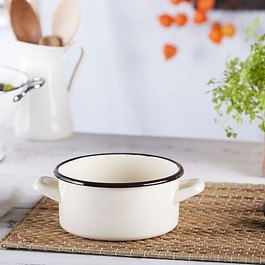 Garnek emaliowany SILESIA RYBNIK OLA KREMOWY 1,45 l